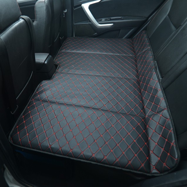 Universal Diamond Car Bed - Non-Inflatable Black and Red Stitching Luxury Leather Diamond Car Bed Mattress Clearance Universal Diamond Car Bed - Non-Inflatable Black and Red Stitching Luxury Leather Diamond Car Bed Mattress Clearance