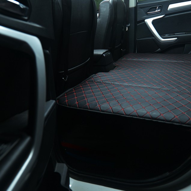 Universal Diamond Car Bed - Non-Inflatable Black and Red Stitching Luxury Leather Diamond Car Bed Mattress Clearance Universal Diamond Car Bed - Non-Inflatable Black and Red Stitching Luxury Leather Diamond Car Bed Mattress Clearance