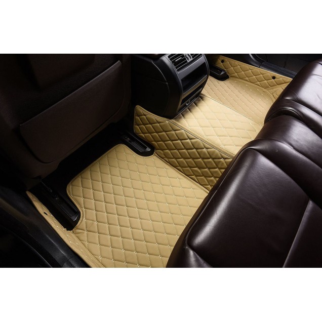 Beige Luxury Leather Diamond Car Floor Mats Clearance Beige Luxury Leather Diamond Car Floor Mats Clearance