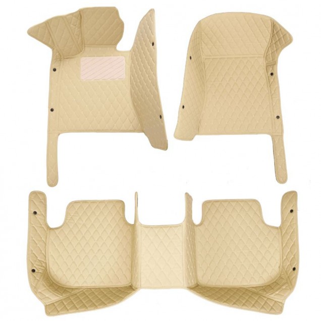 Beige Luxury Leather Diamond Car Floor Mats Clearance Beige Luxury Leather Diamond Car Floor Mats Clearance