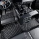 Black and Beige Stitching Luxury Leather Diamond Car Floor Mats Clearance Black and Beige Stitching Luxury Leather Diamond Car Floor Mats Clearance