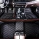 Black and Black Stitching Luxury Leather Diamond Car Floor Mats Clearance Black and Black Stitching Luxury Leather Diamond Car Floor Mats Clearance