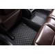 Black and Black Stitching Luxury Leather Diamond Car Floor Mats Clearance Black and Black Stitching Luxury Leather Diamond Car Floor Mats Clearance