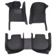 Black and Black Stitching Luxury Leather Diamond Car Floor Mats Clearance Black and Black Stitching Luxury Leather Diamond Car Floor Mats Clearance