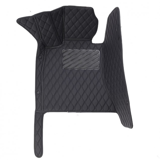 Black and Black Stitching Luxury Leather Diamond Car Floor Mats Clearance Black and Black Stitching Luxury Leather Diamond Car Floor Mats Clearance