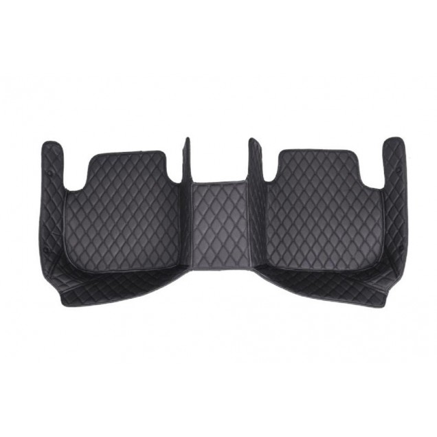 Black and Black Stitching Luxury Leather Diamond Car Floor Mats Clearance Black and Black Stitching Luxury Leather Diamond Car Floor Mats Clearance