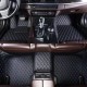 Black and Blue Stitching Luxury Leather Diamond Car Floor Mats Clearance Black and Blue Stitching Luxury Leather Diamond Car Floor Mats Clearance