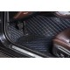 Black and Blue Stitching Luxury Leather Diamond Car Floor Mats Clearance Black and Blue Stitching Luxury Leather Diamond Car Floor Mats Clearance