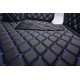 Black and Blue Stitching Luxury Leather Diamond Car Floor Mats Clearance Black and Blue Stitching Luxury Leather Diamond Car Floor Mats Clearance