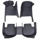 Black and Blue Stitching Luxury Leather Diamond Car Floor Mats Clearance Black and Blue Stitching Luxury Leather Diamond Car Floor Mats Clearance