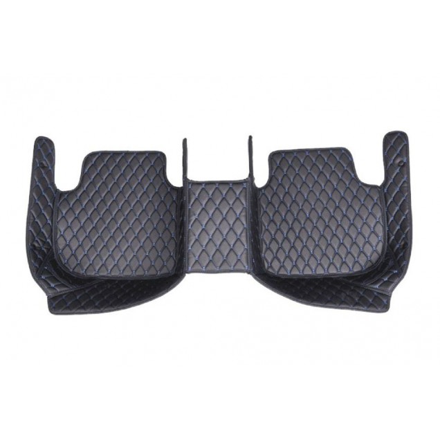 Black and Blue Stitching Luxury Leather Diamond Car Floor Mats Clearance Black and Blue Stitching Luxury Leather Diamond Car Floor Mats Clearance