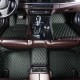 Black and Green Stitching Luxury Leather Diamond Car Floor Mats Clearance Black and Green Stitching Luxury Leather Diamond Car Floor Mats Clearance