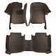 Black and Orange Stitching Luxury Leather Diamond Car Floor Mats Clearance Black and Orange Stitching Luxury Leather Diamond Car Floor Mats Clearance