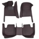 Black and Red Stitching Luxury Leather Diamond Car Floor Mats Clearance Black and Red Stitching Luxury Leather Diamond Car Floor Mats Clearance