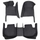 Black and White Stitching Luxury Leather Diamond Car Floor Mats Clearance Black and White Stitching Luxury Leather Diamond Car Floor Mats Clearance