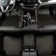 Black and Yellow Stitching Luxury Leather Diamond Car Floor Mats Clearance Black and Yellow Stitching Luxury Leather Diamond Car Floor Mats Clearance