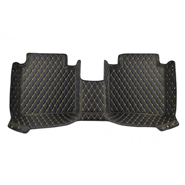 Black and Yellow Stitching Luxury Leather Diamond Car Floor Mats Clearance Black and Yellow Stitching Luxury Leather Diamond Car Floor Mats Clearance