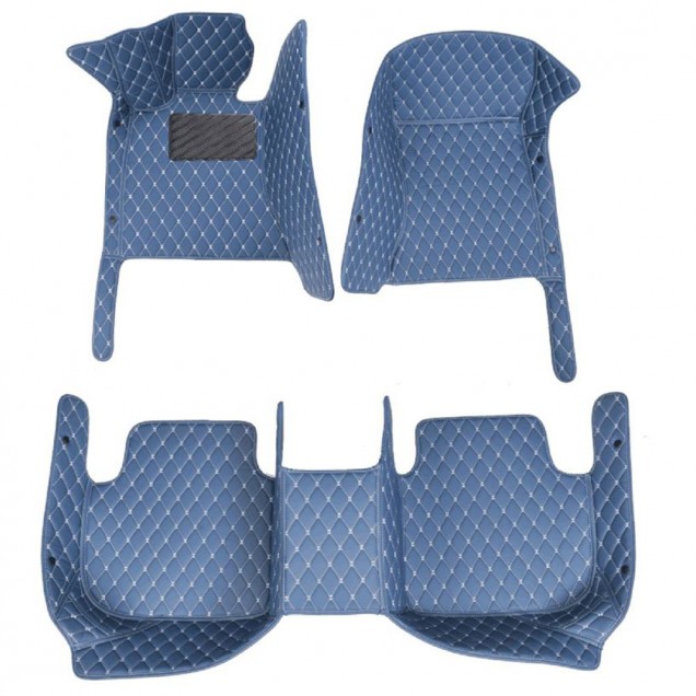 Blue Luxury Leather Diamond Car Floor Mats Clearance Blue Luxury Leather Diamond Car Floor Mats Clearance