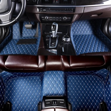 Blue Luxury Leather Diamond Car Mats Clearance