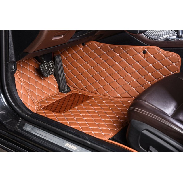 Brown Luxury Leather Diamond Car Floor Mats Clearance Brown Luxury Leather Diamond Car Floor Mats Clearance