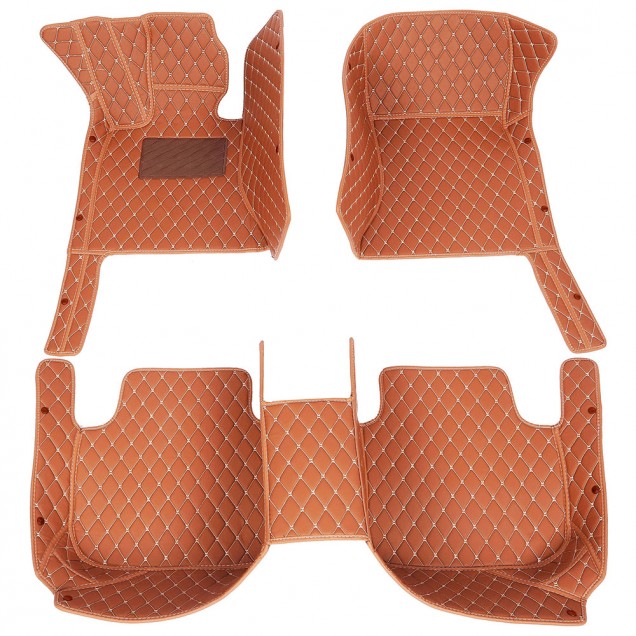 Brown Luxury Leather Diamond Car Floor Mats Clearance Brown Luxury Leather Diamond Car Floor Mats Clearance