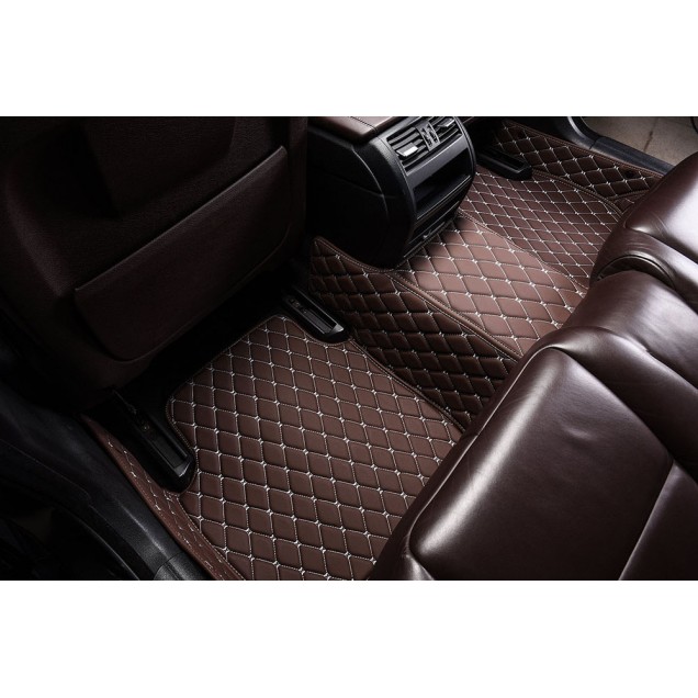 Dark Brown Luxury Leather Diamond Car Floor Mats Clearance Dark Brown Luxury Leather Diamond Car Floor Mats Clearance