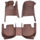 Dark Brown Luxury Leather Diamond Car Floor Mats Clearance Dark Brown Luxury Leather Diamond Car Floor Mats Clearance
