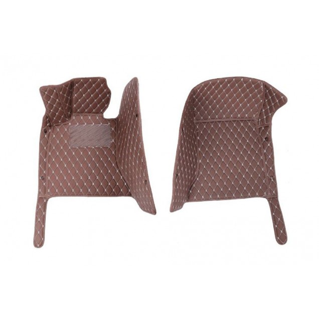 Dark Brown Luxury Leather Diamond Car Floor Mats Clearance Dark Brown Luxury Leather Diamond Car Floor Mats Clearance