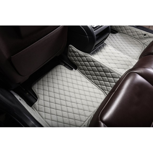 Grey Luxury Leather Diamond Car Floor Mats Clearance Grey Luxury Leather Diamond Car Floor Mats Clearance