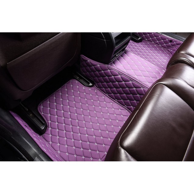 Purple Luxury Leather Diamond Car Floor Mats Clearance Purple Luxury Leather Diamond Car Floor Mats Clearance