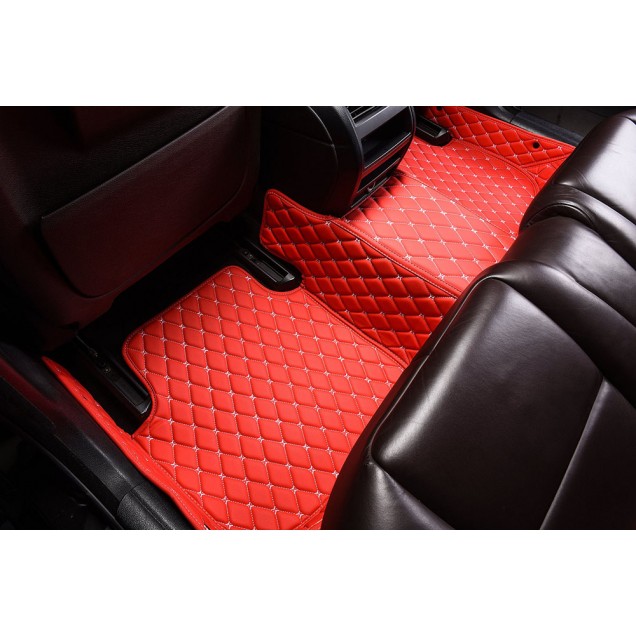Red Luxury Leather Diamond Car Mats Clearance Red Luxury Leather Diamond Car Mats Clearance
