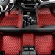 Wine Red Luxury Leather Diamond Car Floor Mats Clearance Wine Red Luxury Leather Diamond Car Floor Mats Clearance