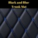 Black and Blue Stitching Luxury Leather Diamond Trunk Base Mats Clearance Black and Blue Stitching Luxury Leather Diamond Trunk Base Mats Clearance