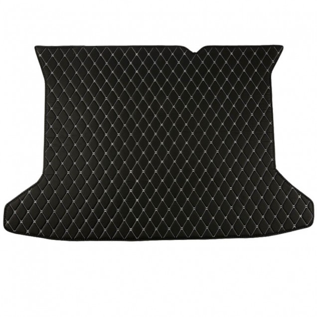 Black and White Stitching Luxury Leather Diamond Trunk Base Mats Clearance Black and White Stitching Luxury Leather Diamond Trunk Base Mats Clearance