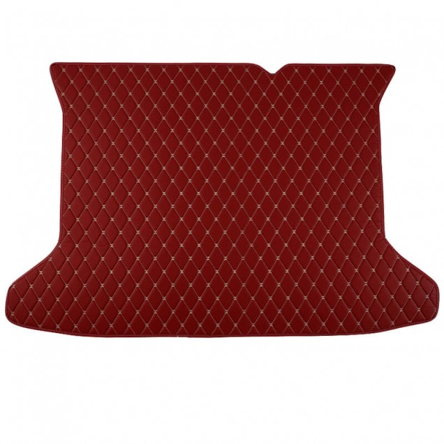Wine Red Luxury Leather Diamond Trunk Base Mats Clearance Wine Red Luxury Leather Diamond Trunk Base Mats Clearance