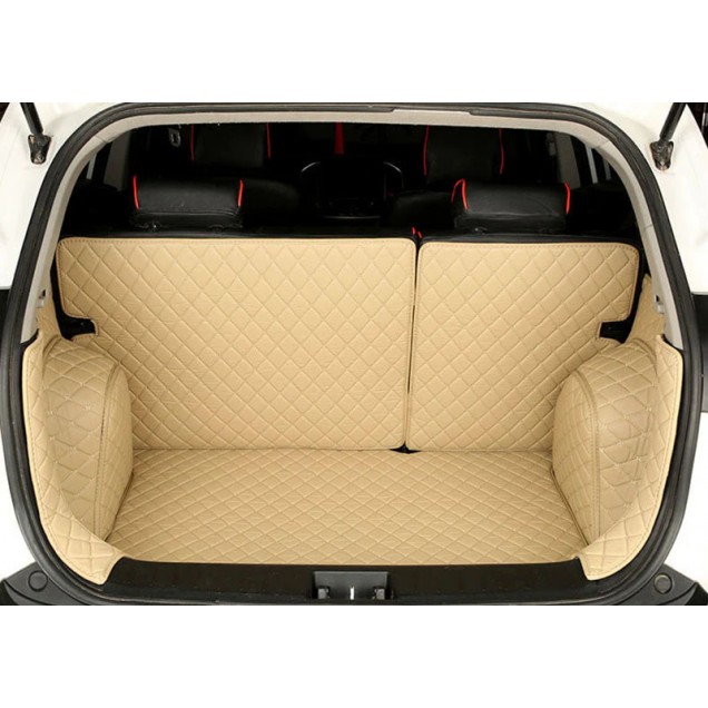 Beige Full Cover Luxury Leather Diamond Trunk Car Floor Mats Clearance Beige Full Cover Luxury Leather Diamond Trunk Car Floor Mats Clearance