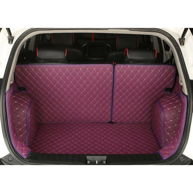 Purple Full Cover Luxury Leather Diamond Trunk Car Floor Mats Clearance Purple Full Cover Luxury Leather Diamond Trunk Car Floor Mats Clearance