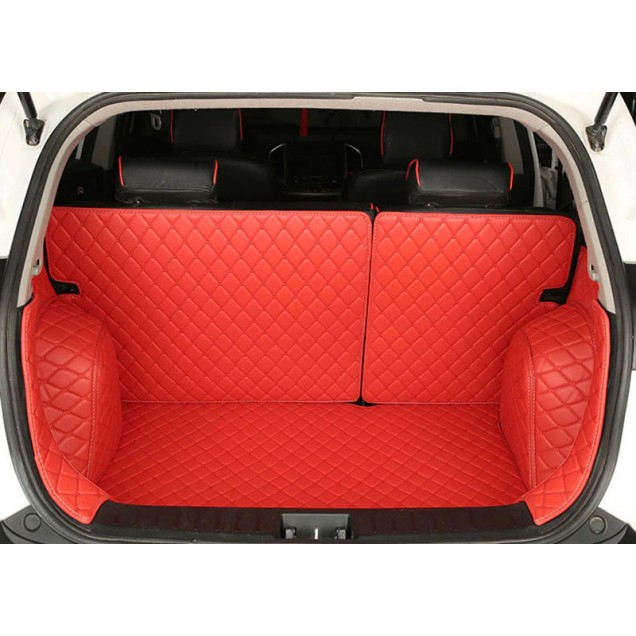 Red Full Cover Luxury Leather Diamond Trunk Car Floor Mats Clearance Red Full Cover Luxury Leather Diamond Trunk Car Floor Mats Clearance