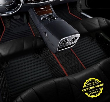 Maroon Hybrid Line Series Premium Car Floor Mats Clearance