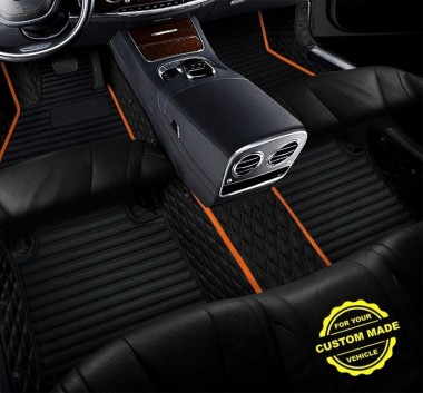 Orange Hybrid Line Series Premium Car Floor Mats Clearance