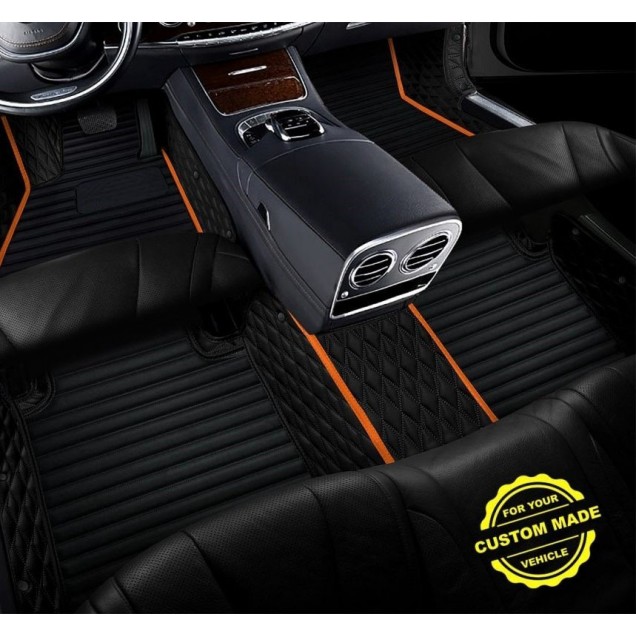 Orange Hybrid Line Series Premium Car Floor Mats Clearance Orange Hybrid Line Series Premium Car Floor Mats Clearance
