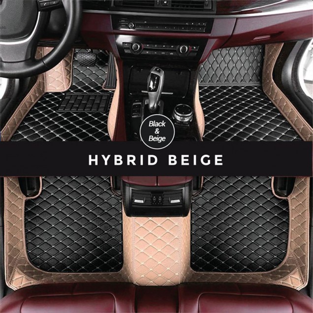 Black and Beige Hybrid Mode Premium Diamond Car Floor Mats Clearance Black and Beige Hybrid Mode Premium Diamond Car Floor Mats Clearance