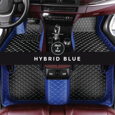 Black and Blue Hybrid Mode Premium Diamond Car Floor Mats Clearance