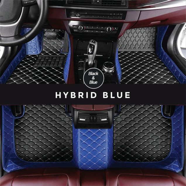 Black and Blue Hybrid Mode Premium Diamond Car Floor Mats Clearance Black and Blue Hybrid Mode Premium Diamond Car Floor Mats Clearance