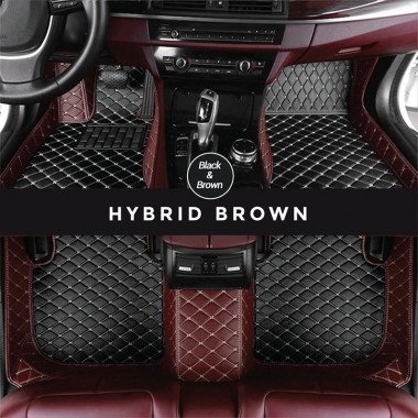 Black and Brown Hybrid Mode Premium Diamond Car Floor Mats Clearance