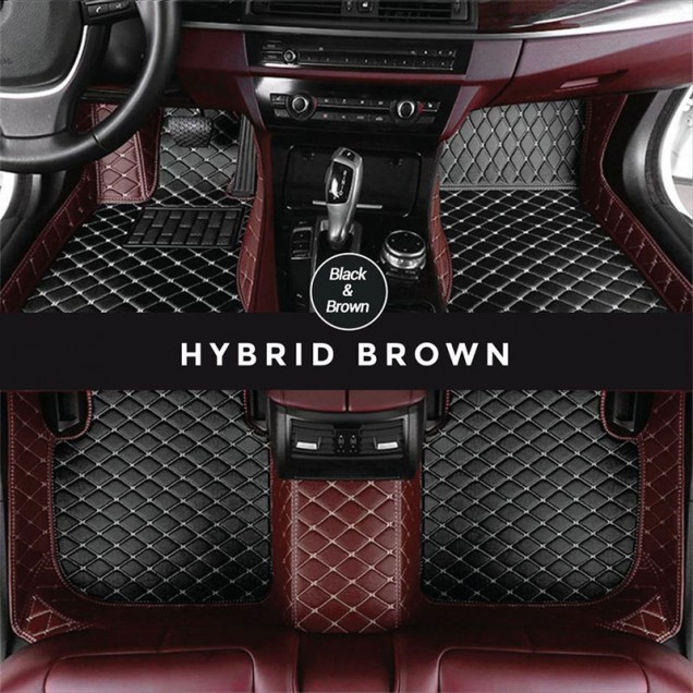 Black and Brown Hybrid Mode Premium Diamond Car Floor Mats Clearance Black and Brown Hybrid Mode Premium Diamond Car Floor Mats Clearance