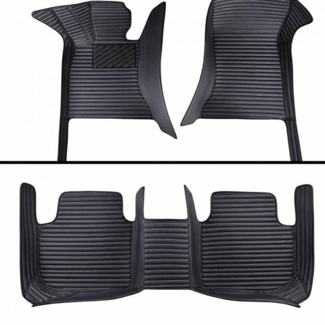 Black Luxury Leather Stripe Car Floor Mats Clearance Black Luxury Leather Stripe Car Floor Mats Clearance