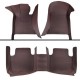 Dark Brown Luxury Leather Stripe Car Mats Clearance Dark Brown Luxury Leather Stripe Car Mats Clearance