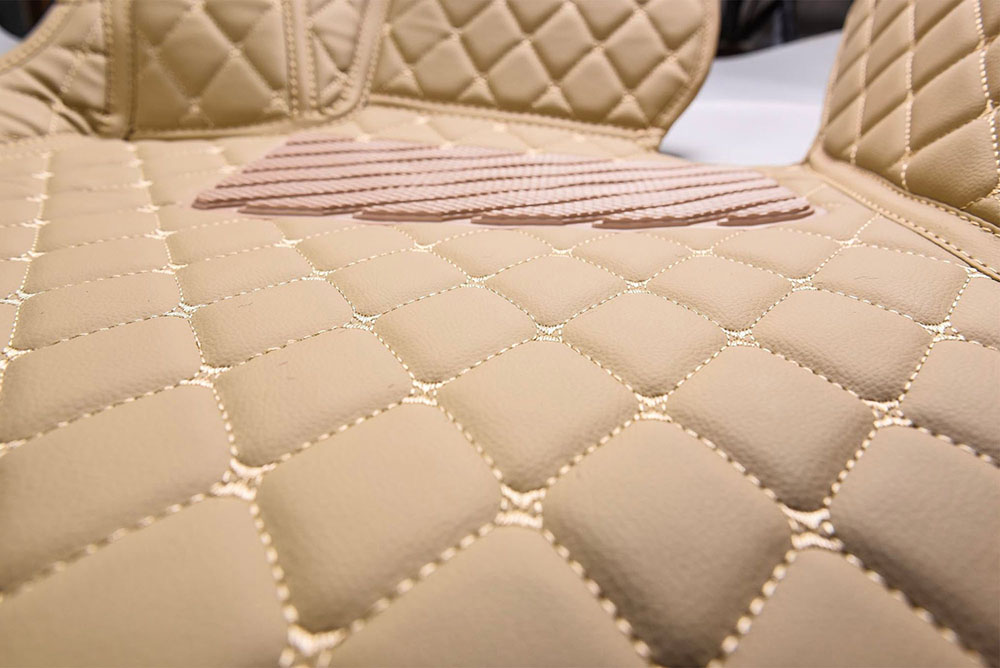 Beige Luxury Leather Diamonds Car Floor Mats Clearance