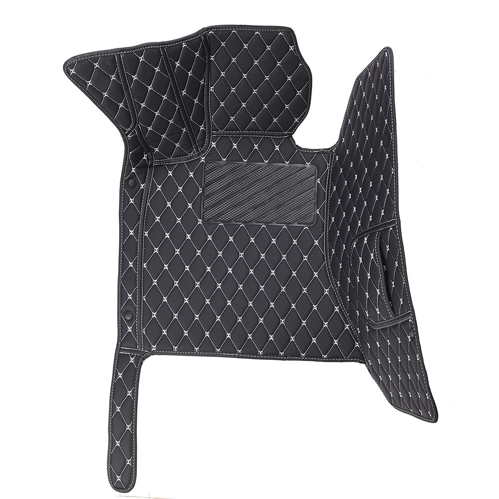 Black and White Stitching Diamond Car Mats Clearance Set